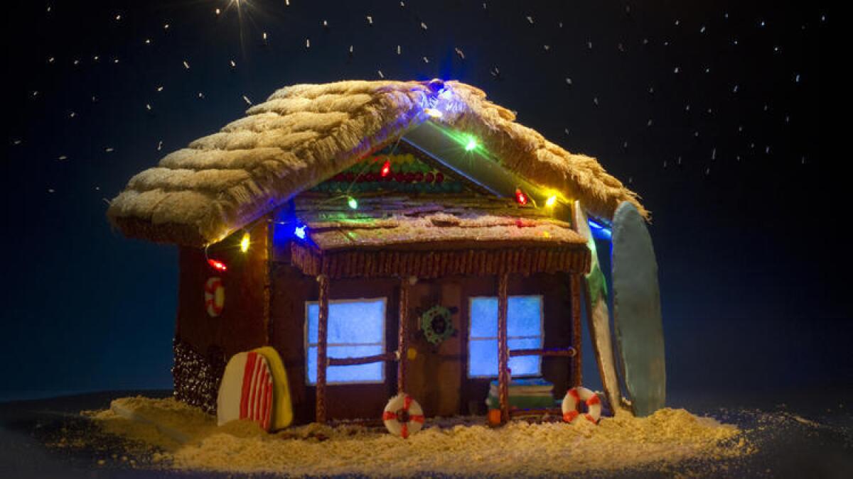 beach themed gingerbread house